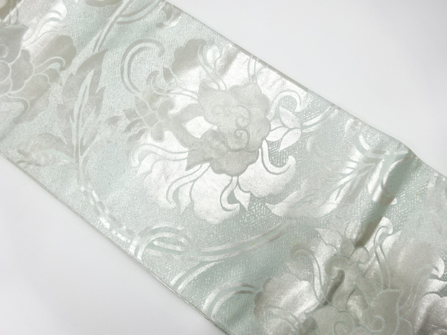 JAPANESE KIMONO / ANTIQUE FUKURO OBI / SILK / REVERSIBLE / WOVEN CHINESE FLOWER